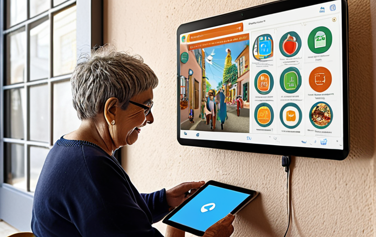 **Prompt 1: Humanity and Technology in Social Welfare**
    A vibrant community hub in a Spanish-speaking city, where people of diverse ages and backgrounds are interacting warmly. Technology is subtly integrated: a senior citizen happily using a tablet for a video call, a young person accessing learning resources on a laptop, a group coordinating via a digital notice board. Overarching this scene, visualize a soft, glowing network of interconnected digital lines, symbolizing efficient support and shared data, without overpowering the human element. The atmosphere is one of active engagement, empathy, and seamless digital-human collaboration in social welfare. Emphasize a sense of community, warmth, and modern efficiency.