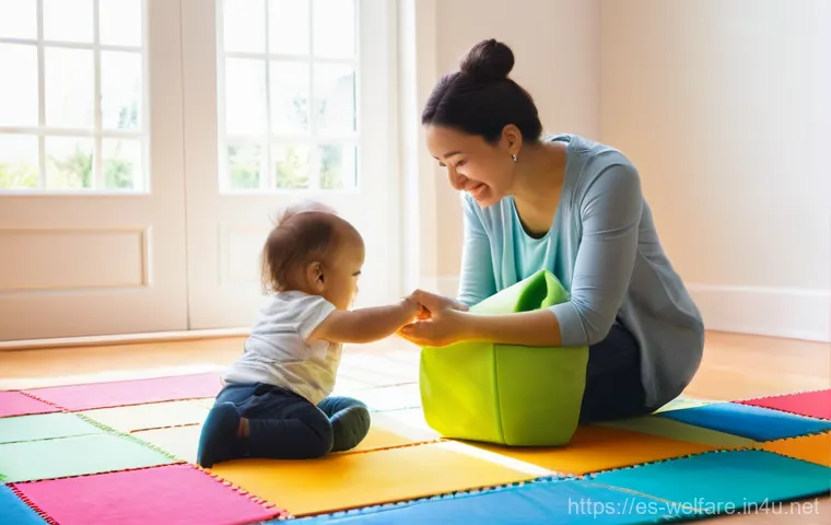 아동복지론 - **Prompt:** A heartwarming scene of a caring adult (e.g., a mother or grandmother) gently interactin...