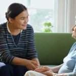 사회복지 윤리적 딜레마 - **Prompt:** A compassionate female social worker in her 40s, dressed in professional yet approachabl...